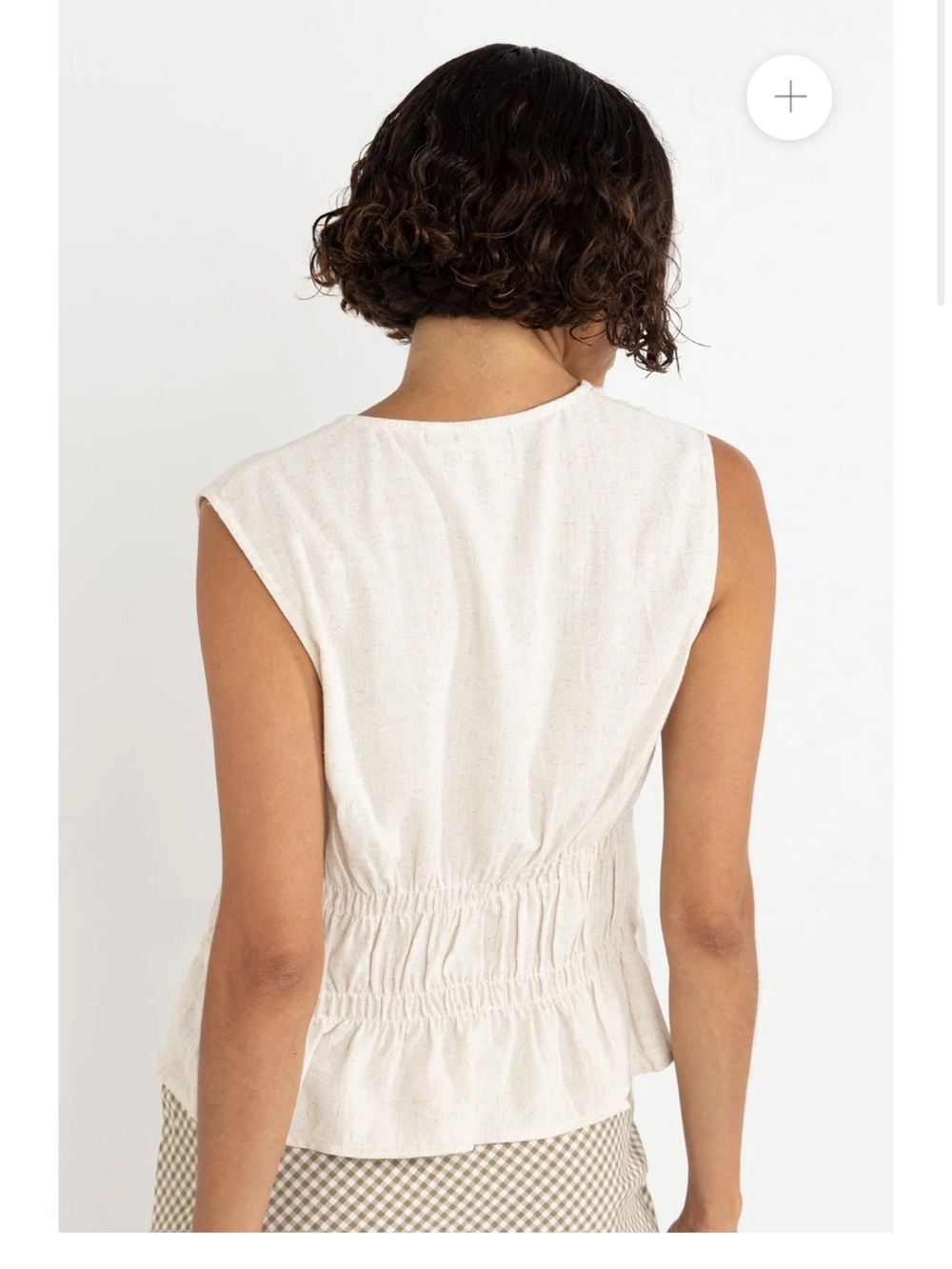 BNWT Rhythm Oat Tie-Front Linen-Blend Top size M - Picture 2 of 6